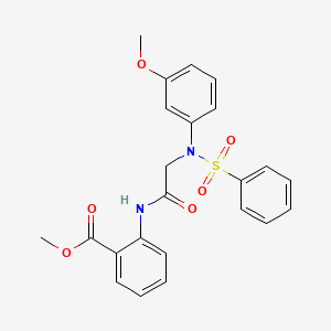 molecular formula C23H22N2O6S B3568890 Methyl 2-{[N-(benzenesulfonyl)-N-(3-methoxyphenyl)glycyl]amino}benzoate CAS No. 6218-09-3