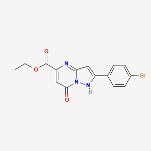 molecular formula C15H12BrN3O3 B3569085 ethyl 2-(4-bromophenyl)-7-oxo-1H-pyrazolo[1,5-a]pyrimidine-5-carboxylate 