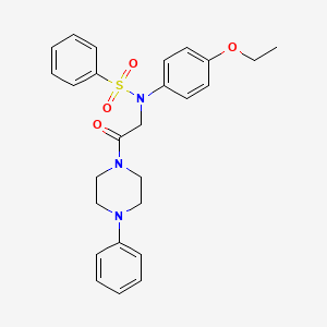 molecular formula C26H29N3O4S B3569237 N-(4-ethoxyphenyl)-N-[2-oxo-2-(4-phenylpiperazin-1-yl)ethyl]benzenesulfonamide CAS No. 331725-43-0