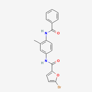 molecular formula C19H15BrN2O3 B3569308 N-(4-benzamido-3-methylphenyl)-5-bromofuran-2-carboxamide CAS No. 5743-65-7