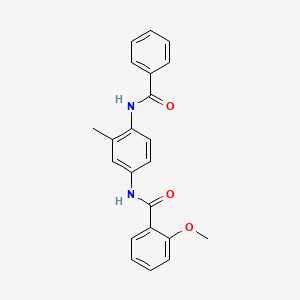 molecular formula C22H20N2O3 B3569316 N-(4-benzamido-3-methylphenyl)-2-methoxybenzamide 