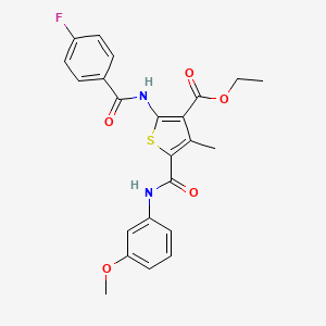 molecular formula C23H21FN2O5S B3569469 ETHYL 2-(4-FLUOROBENZAMIDO)-5-[(3-METHOXYPHENYL)CARBAMOYL]-4-METHYLTHIOPHENE-3-CARBOXYLATE 