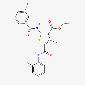 molecular formula C23H21FN2O4S B3569477 ETHYL 2-(3-FLUOROBENZAMIDO)-4-METHYL-5-[(2-METHYLPHENYL)CARBAMOYL]THIOPHENE-3-CARBOXYLATE 