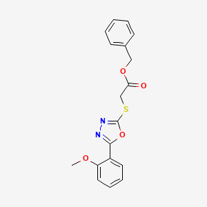 molecular formula C18H16N2O4S B3569501 Benzyl 2-[[5-(2-methoxyphenyl)-1,3,4-oxadiazol-2-yl]sulfanyl]acetate 