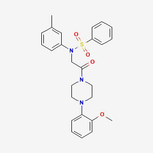 molecular formula C26H29N3O4S B3569527 N-{2-[4-(2-methoxyphenyl)piperazin-1-yl]-2-oxoethyl}-N-(3-methylphenyl)benzenesulfonamide 