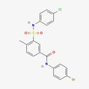 molecular formula C20H16BrClN2O3S B3569542 N-(4-bromophenyl)-3-[(4-chlorophenyl)sulfamoyl]-4-methylbenzamide 