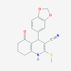 4-(1,3-Benzodioxol-5-yl)-2-(methylsulfanyl)-5-oxo-1,4,5,6,7,8-hexahydro-3-quinolinecarbonitrile