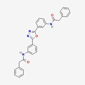 molecular formula C30H24N4O3 B3569633 N,N'-(1,3,4-oxadiazole-2,5-diyldibenzene-3,1-diyl)bis(2-phenylacetamide) CAS No. 5773-43-3