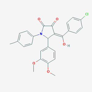 4-(4-chlorobenzoyl)-5-(3,4-dimethoxyphenyl)-3-hydroxy-1-(4-methylphenyl)-1,5-dihydro-2H-pyrrol-2-one
