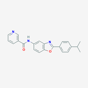 molecular formula C22H19N3O2 B356969 N-[2-(4-isopropylphenyl)-1,3-benzoxazol-5-yl]nicotinamide CAS No. 921146-13-6