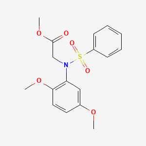 molecular formula C17H19NO6S B3569709 methyl 2-[N-(benzenesulfonyl)-2,5-dimethoxyanilino]acetate 