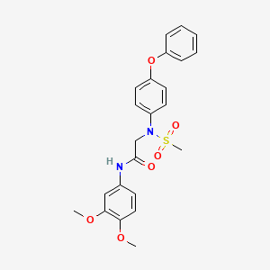 molecular formula C23H24N2O6S B3569725 N-(3,4-DIMETHOXYPHENYL)-2-[METHYLSULFONYL-(4-PHENOXYPHENYL)AMINO]ACETAMIDE CAS No. 5630-94-4