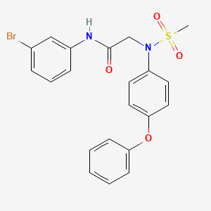 molecular formula C21H19BrN2O4S B3569729 N-(3-bromophenyl)-N~2~-(methylsulfonyl)-N~2~-(4-phenoxyphenyl)glycinamide CAS No. 5637-95-6