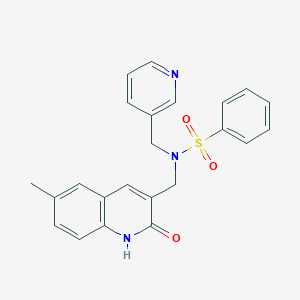 molecular formula C23H21N3O3S B356975 N-[(6-methyl-2-oxo-1,2-dihydro-3-quinolinyl)methyl]-N-(3-pyridinylmethyl)benzenesulfonamide CAS No. 483344-75-8