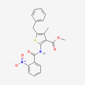 molecular formula C21H18N2O5S B3569760 METHYL 5-BENZYL-4-METHYL-2-(2-NITROBENZAMIDO)THIOPHENE-3-CARBOXYLATE 