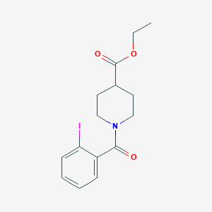 molecular formula C15H18INO3 B3569802 Ethyl 1-(2-iodobenzoyl)piperidine-4-carboxylate 