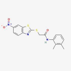 molecular formula C17H15N3O3S2 B3569844 N-(2,3-dimethylphenyl)-2-[(6-nitro-1,3-benzothiazol-2-yl)sulfanyl]acetamide CAS No. 6057-67-6