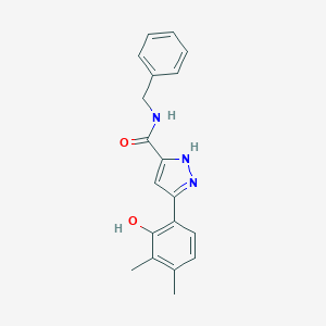 molecular formula C19H19N3O2 B356987 N-benzyl-3-(2-hydroxy-3,4-dimethylphenyl)-1H-pyrazole-5-carboxamide CAS No. 879468-91-4