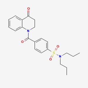 molecular formula C22H26N2O4S B3569878 4-(4-OXO-1,2,3,4-TETRAHYDROQUINOLINE-1-CARBONYL)-N,N-DIPROPYLBENZENE-1-SULFONAMIDE 