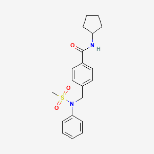 molecular formula C20H24N2O3S B3569909 N-cyclopentyl-4-[(N-methylsulfonylanilino)methyl]benzamide 