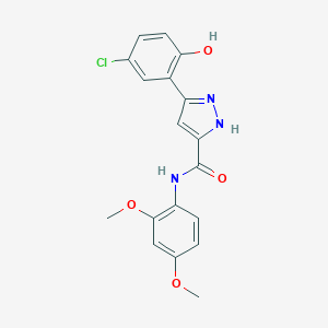 3-(5-chloro-2-hydroxyphenyl)-N-(2,4-dimethoxyphenyl)-1H-pyrazole-5-carboxamide