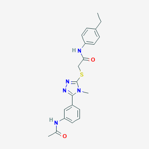 2-({5-[3-(acetylamino)phenyl]-4-methyl-4H-1,2,4-triazol-3-yl}sulfanyl)-N-(4-ethylphenyl)acetamide