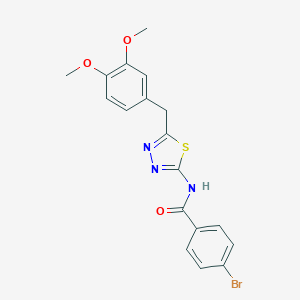 4-bromo-N-[5-(3,4-dimethoxybenzyl)-1,3,4-thiadiazol-2-yl]benzamide