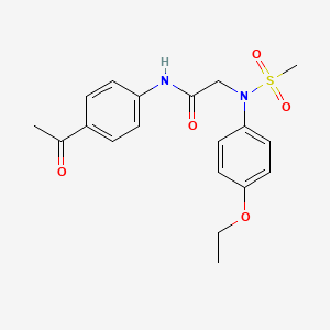 molecular formula C19H22N2O5S B3569993 N-(4-acetylphenyl)-2-(4-ethoxy-N-methylsulfonylanilino)acetamide 