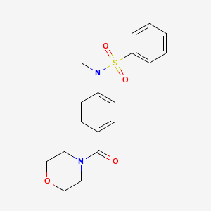 molecular formula C18H20N2O4S B3570025 N-methyl-N-[4-(morpholine-4-carbonyl)phenyl]benzenesulfonamide 