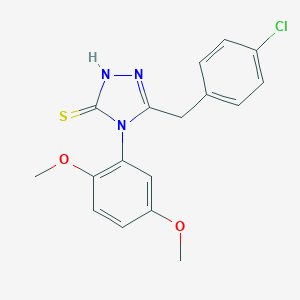 molecular formula C17H16ClN3O2S B357004 5-(4-chlorobenzyl)-4-(2,5-dimethoxyphenyl)-4H-1,2,4-triazole-3-thiol CAS No. 893779-18-5