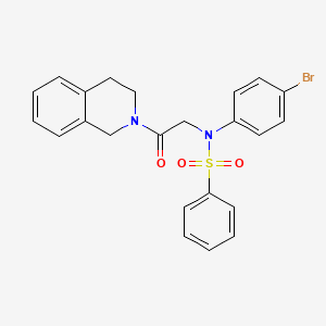 molecular formula C23H21BrN2O3S B3570053 N-(4-bromophenyl)-N-[2-(3,4-dihydroisoquinolin-2(1H)-yl)-2-oxoethyl]benzenesulfonamide CAS No. 5522-69-0