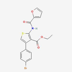 molecular formula C18H14BrNO4S B3570073 ETHYL 4-(4-BROMOPHENYL)-2-(FURAN-2-AMIDO)THIOPHENE-3-CARBOXYLATE 