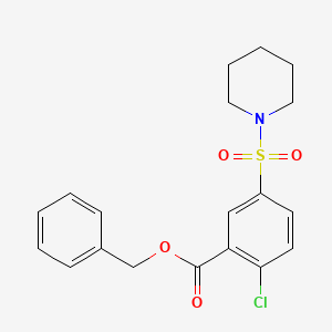 molecular formula C19H20ClNO4S B3570103 Benzyl 2-chloro-5-piperidin-1-ylsulfonylbenzoate 