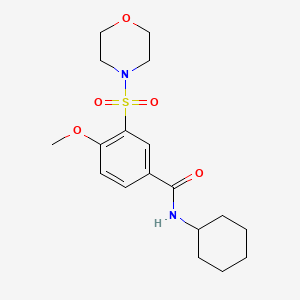 molecular formula C18H26N2O5S B3570124 N-cyclohexyl-4-methoxy-3-morpholin-4-ylsulfonylbenzamide CAS No. 5919-40-4