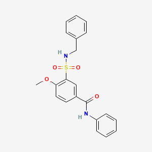 molecular formula C21H20N2O4S B3570142 3-(benzylsulfamoyl)-4-methoxy-N-phenylbenzamide CAS No. 5922-05-4