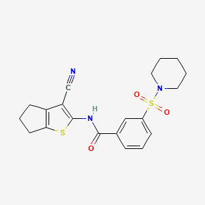 molecular formula C20H21N3O3S2 B3570209 N-{3-CYANO-4H,5H,6H-CYCLOPENTA[B]THIOPHEN-2-YL}-3-(PIPERIDINE-1-SULFONYL)BENZAMIDE 