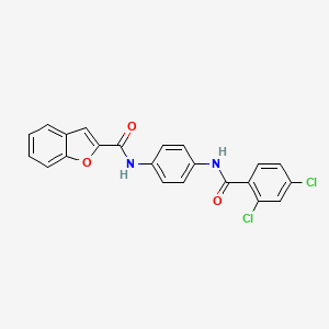molecular formula C22H14Cl2N2O3 B3570308 N-[4-[(2,4-dichlorobenzoyl)amino]phenyl]-1-benzofuran-2-carboxamide 