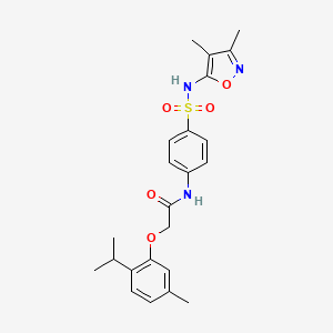 molecular formula C23H27N3O5S B3570324 N-{4-[(3,4-dimethyl-1,2-oxazol-5-yl)sulfamoyl]phenyl}-2-[5-methyl-2-(propan-2-yl)phenoxy]acetamide 