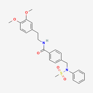 molecular formula C25H28N2O5S B3570393 N-[2-(3,4-dimethoxyphenyl)ethyl]-4-[(N-methylsulfonylanilino)methyl]benzamide 