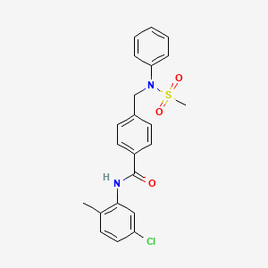 molecular formula C22H21ClN2O3S B3570404 N-(5-chloro-2-methylphenyl)-4-[(N-methylsulfonylanilino)methyl]benzamide 