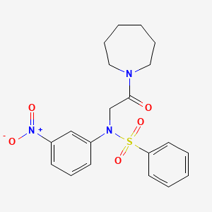 molecular formula C20H23N3O5S B3570430 N-[2-(azepan-1-yl)-2-oxoethyl]-N-(3-nitrophenyl)benzenesulfonamide 