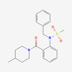 molecular formula C21H26N2O3S B3570441 N-benzyl-N-{2-[(4-methylpiperidin-1-yl)carbonyl]phenyl}methanesulfonamide 