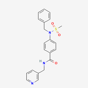 molecular formula C21H21N3O3S B3570485 4-[benzyl(methylsulfonyl)amino]-N-(pyridin-3-ylmethyl)benzamide 