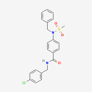 molecular formula C22H21ClN2O3S B3570495 4-[benzyl(methylsulfonyl)amino]-N-[(4-chlorophenyl)methyl]benzamide 
