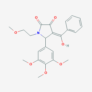 molecular formula C23H25NO7 B357051 (4E)-4-[hydroxy(phenyl)methylidene]-1-(2-methoxyethyl)-5-(3,4,5-trimethoxyphenyl)pyrrolidine-2,3-dione CAS No. 505079-38-9