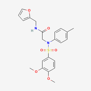 molecular formula C22H24N2O6S B3570546 N-[(FURAN-2-YL)METHYL]-2-[N-(4-METHYLPHENYL)3,4-DIMETHOXYBENZENESULFONAMIDO]ACETAMIDE 