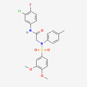 molecular formula C23H22ClFN2O5S B3570552 N-(3-CHLORO-4-FLUOROPHENYL)-2-[N-(4-METHYLPHENYL)3,4-DIMETHOXYBENZENESULFONAMIDO]ACETAMIDE 