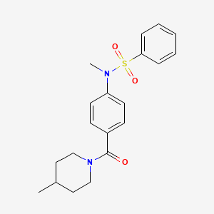 molecular formula C20H24N2O3S B3570565 N-methyl-N-{4-[(4-methylpiperidin-1-yl)carbonyl]phenyl}benzenesulfonamide 