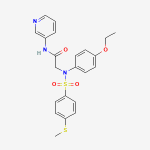 molecular formula C22H23N3O4S2 B3570573 2-(4-ethoxy-N-(4-methylsulfanylphenyl)sulfonylanilino)-N-pyridin-3-ylacetamide 