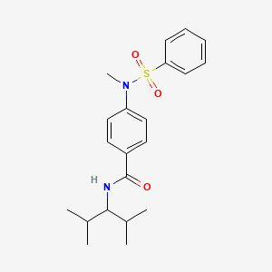 molecular formula C21H28N2O3S B3570576 N-(2,4-dimethylpentan-3-yl)-4-[methyl(phenylsulfonyl)amino]benzamide 